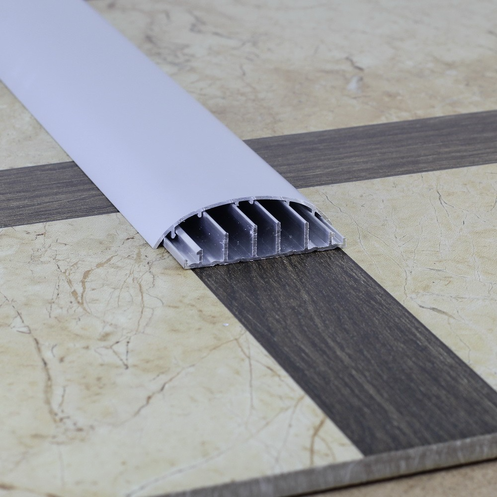 Монтажная часть алюминиевого порога с кабель-каналом ПО-62 серебро/мат 2,7 м.