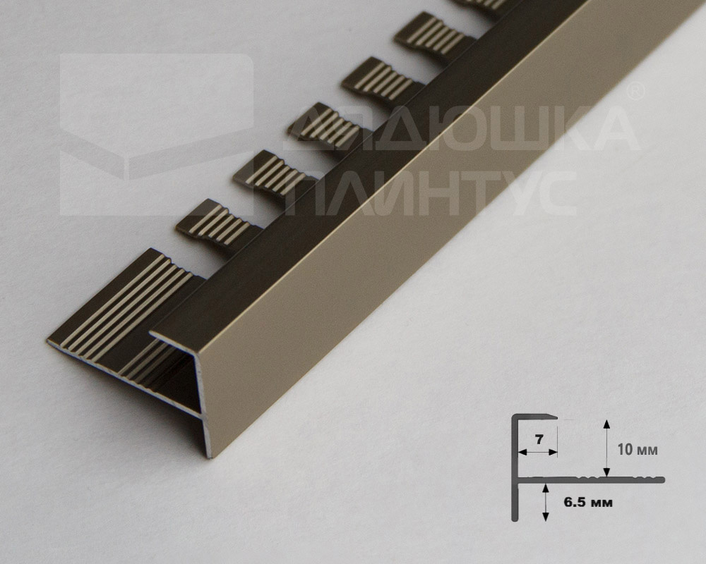 Алюминиевый F-образный профиль (гнущийся)  ПФ-10   бронза/матовый 2,7 м